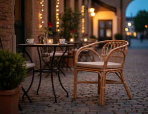 Dolvio Skin <b>Armchair</b> Handcrafted Rattan Wicker Modern Leisure <b>Dining</b> Chair for Bedroom Villa Apartment and Hotel Use - Product Image 2