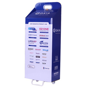 Logo personnalisé impression ondulé présentoir moderne rotatif <span class=keywords><strong>exposition</strong></span> chariot en carton avec roues pour <span class=keywords><strong>exposition</strong></span> médicale à <span class=keywords><strong>Dubaï</strong></span> - Product Image 2