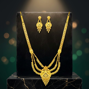 Ensemble de bijoux de mariée Rani Haar de style Dubaï en or rempli de 14K, 18K, 24K, colliers de mode au design traditionnel, vente en gros - Product Image 4