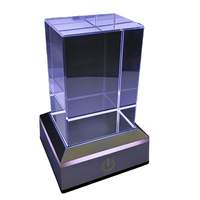 Vente en gros d'usine, cube de cristal K9 transparent de haute qualité, blanc, personnalisable, gravable au laser