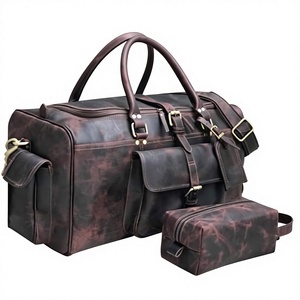 Ready Stock B.S International Indian-Made Luxury Genuine Leather Duffle Bag Zipper Closure Large Capacity Eco-Friendly Clothes - Product Image 2