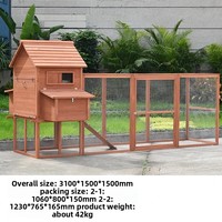 Poulailler extérieur en bois massif, cage pour animaux de compagnie, résistant à la pluie, protection solaire, anticorrosion, pour balcon, toutes saisons, petit, simple, classique