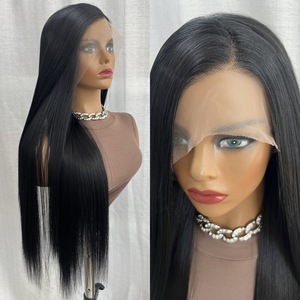 วิกผมพรีเมียม Futura Fibra Synthetic แบบขายส่ง HD 13*4 Lace Front  แสกได้ 320 กรัม สีดำตรงธรรมชาติ  แบบด้า<span class=keywords><strong>น</strong></span>  ทนความร้อน - Product Image 2