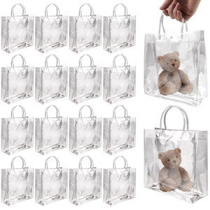 Bolsas de Regalo Transparentes de PVC al por Mayor con Asa, Reutilizables, Impermeables, para Fiestas, Bodas, Cumpleaños - Product Image 1