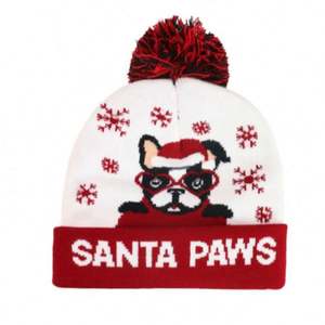 Bonnets Slouch Brodés Personnalisés, Bonnets de Noël Tendance à Pompon Imprimé, Bonnets Adultes en Polyester Acrylique - Product Image 6