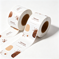 Etiquetas de Embalaje para Café Instantáneo Haoxuan OEM, Adhesivos Impermeables Impresos con UV Localizado en PET Blanco para Productos de Café