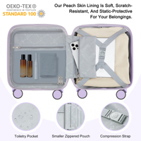 Valises personnalisées de petite taille, sacs de toilette, sous le siège, 14 à 16 pouces, valise rigide en ABS PC, design élégant, brevet, bagages de cabine, rouge