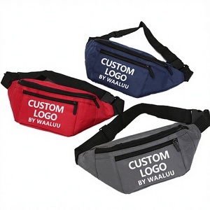 Custom Logo Waterproof Polyester Belt Waist Bag Light Weight Leisure <b>Backpack</b> Zipper Pockets Oxford Unisex Sling Bag - Product Image 3