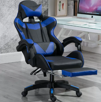 Chaise de jeu ergonomique moderne avec rotation et hauteur réglables, chaise de jeu exécutive en cuir, chaise de bureau
