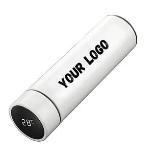 Bouteille d'eau intelligente à double paroi 500 ml, promotion, activité d'entreprise, cadeau d'affaires, logo personnalisé imprimé avec affichage de la température LED - Product Image 1