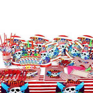 Vaisselle de fête <span class=keywords><strong>pirate</strong></span> gobelets en papier jetables serviettes assiettes à dîner pour enfants anniversaire <span class=keywords><strong>Pirate</strong></span> vaisselle ensemble faveurs de fête - Product Image 2
