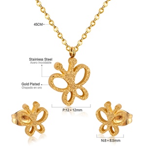 Conjunto de Joyería Infantil, Collar y Aretes de Esmalte con Diseño de Gato Kate, Chapados en Oro, para Mujer - Product Image 4