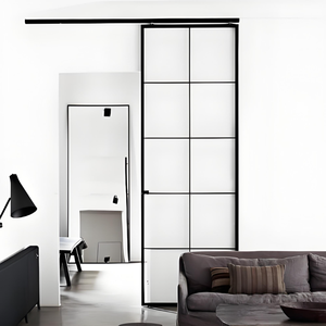 JYing Hochwertige Stahlrahmen-Doppelschicht-Scheunentor aus Glas für den Innenraum des Wohnzimmers - Product Image 6