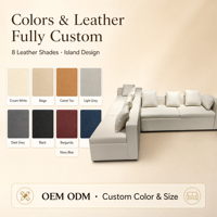 Canapé d'angle modulable en cuir véritable, design moderne rafraîchissant, pour usage extérieur, double face, couleur personnalisable, OEM ODM