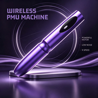QUELLE Draadloze PMU Pen Dubbele 800mah Batterij 2.1mm Slag 9 Snelheden 1725 Holle Motor Aluminium Behuizing voor Wenkbrauw Lip Tatoeage