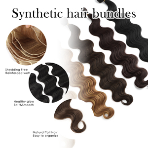 حزم شعر صناعي مقاوم للحرارة بالجملة، شعر متموج عالي الجودة من الألياف الاصطناعية بطول 26 بوصة - Product Image 2