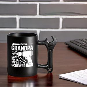 Taza de Café de Cerámica con Diseño de Llave Inglesa, Apta para Microondas y Lavavajillas, Diseño de Dibujos Animados, Regalo Perfecto para Abuelos, Día del Padre - Product Image 5