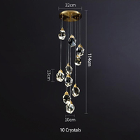 Lustre led en cristal en forme de spirale pour villa moderne, luminaire de plafond haut, luminaire suspendu pour escalier
