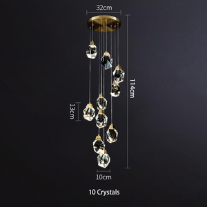 <span class=keywords><strong>Lustre</strong></span> <span class=keywords><strong>led</strong></span> en cristal en forme de <span class=keywords><strong>spirale</strong></span> pour villa moderne, luminaire de plafond haut, luminaire suspendu pour escalier - Product Image 3