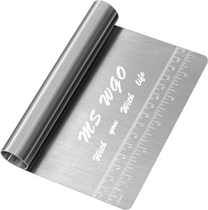 Grattoir/Coupe-pâte/Hachoir en acier inoxydable poli miroir avec échelle <span class=keywords><strong>de</strong></span> mesure, multi-usages - Coupe-gâteau, coupe-pizza - Product Image 1
