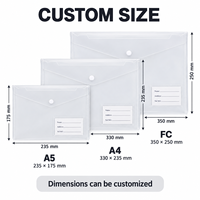 Pochette porte-documents A4 personnalisable avec logo, en PP imperméable, à bouton-pression, épaisse, translucide, en plastique, couleur et taille personnalisables