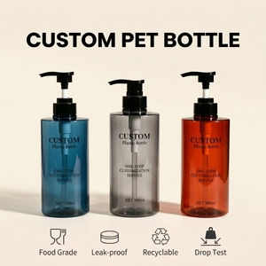 Botellas de Lujo para Lociones y Cuidado Corporal de PET de 300ml y 500ml en Gris, Azul y Rojo con Bomba Dosificadora para Hotel y Hogar, Venta al Por Mayor - Product Image 1