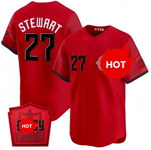 Camiseta <span class=keywords><strong>de</strong></span> Béisbol City Connect 2026 Cosida en Rojo # 44 <span class=keywords><strong>DE</strong></span> LR Cruz # 30Griffey # 27STEWRRT # 9 Matt McLain con logotipo en stock - Product Image 5