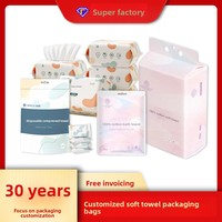 Sacs d'emballage personnalisés à fermeture éclair supérieure avec impression en héliogravure pour couches, serviettes douces, lingettes humides, serviettes pour le visage (PE/PA)