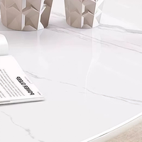 Table basse ovale moderne minimaliste en pierre frittée de luxe italienne avec tiroir pour salon