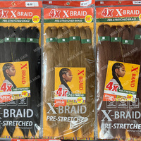 Article Tendance : Cheveux à Tresser Pré-Étirés 38" 180g, Lots de Cheveux Afro Yaki Naturels Doux Pré-Couches pour Extensions de Tresses Box Braids