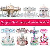 Carrousel de parc d'attractions intérieur extérieur à monnayeur Petit champ de foire Merry Go Round Kids 6 Seats Carrousel Horse for Children