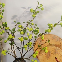 Levensechte zijden appelboomtak met 33 vruchten, 100 cm, voor fotografie-accessoires, thuisdecoratie, bruiloft & kerstbloemdecoratie