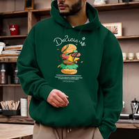 Sweat à capuche pour homme personnalisé, style urbain hivernal, confortable, tricoté épais, 100% polyester, écologique, respirant, coupe ample, avec poches