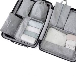 7 Pcs Sets Portable Compression Packing Cubes Travel Storage Bag for <b>Suitcase</b> - Product Image 3