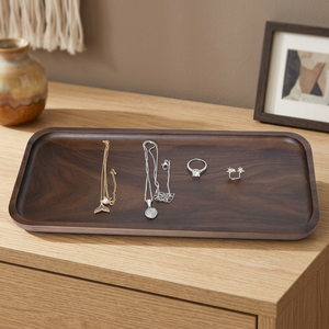 Plateaux en bois de manguier et d'acacia faits à la main, écologiques, de qualité alimentaire, lavables au lave-vaisselle, portables, design floral luxueux et moderne pour le thé et les collations - Product Image 1
