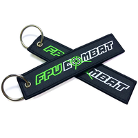 Porte-clés personnalisé en tissu brodé avec logo, pour moto et voiture