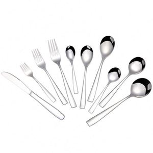 Juego de Cubiertos Modernos de Acero Inoxidable 304 con Mango de Madera, Acabado Mate Ecológico para Uso Doméstico y para Postres de Bebés - Product Image 1