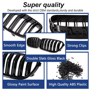 Grille avant F10 noire brillante de haute qualité avec ou sans feux LED pour <span class=keywords><strong>BMW</strong></span> Série 5 F10 F11 M5 2010-17 Double - Product Image 6