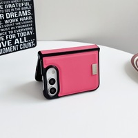 Coque arrière rigide en cuir végétalien simple pour iPhone Duo avec protection de charnière