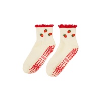 Chaussettes de Pilates de luxe pour studio, antidérapantes, personnalisées, en jacquard étoilé, avec bord festonné, pour femmes