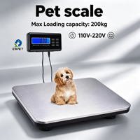 EURVET Balance de pesée pour animaux de compagnie 200 kg, robuste, pour cliniques vétérinaires, plateforme de pesée pour animaux