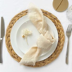 Nappe et serviette de table carrées personnalisables en tissu à pompons pour fêtes, anniversaires et vacances, 42 cm x 42 cm, nappe décorative - Product Image 4