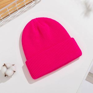 Wholesale Autumn Winter in Stock Knitted Beanie Women Men Solid Colour Acrylic Warm Beanie Hat - Product Image 3