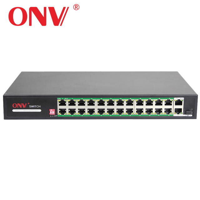 24-Port Gigabit Uplink Smart PoE Switch with Watchdog + Long Distance 100/250m + Vlan + Combo ONV-H1024PLD