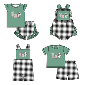 Preventa MOQ 5 Conjuntos de Verano con Estampado Festivo para Niñas, Ropa Nueva a Juego, Precio de Fábrica al por Mayor, Algodón Orgánico - Product Image 6