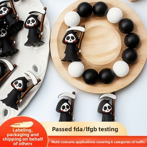 Cross-border Halloween Dark Style Ghost Logo 3D <b>Silicone</b> Gel <b>Bead</b> Accessories DIY Party Decorations Stringing <b>Beads</b> Wholesale - Product Image 2