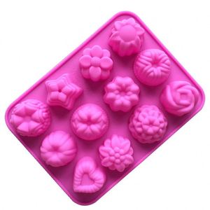 Molde de Silicona para Hornear Pasteles con Forma de Flor, Pentagrama y Corazón, 12 Cavidades, Venta al Por Mayor Personalizada - Product Image 3