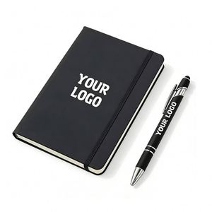 Carnet en cuir PU personnalisé avec logo, format A5/A6, pour promotion, entreprise, école, bureau, journal intime, avec bande élastique - Product Image 1