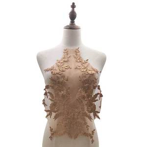 Collier brodé en maille, fleur brodée en satin de polyester sur la poitrine, pour robe de mariée femme, décoratif - Product Image 4