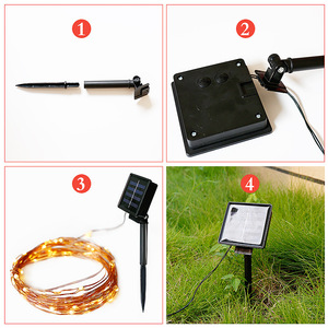 Solar Copper <b>Wire</b> <b>Light</b> String <b>Led</b> Outdoor Waterproof Garden Decoration Fairy <b>Lights</b> 50000 Hours Lifespan 2 Year Warranty - Product Image 1